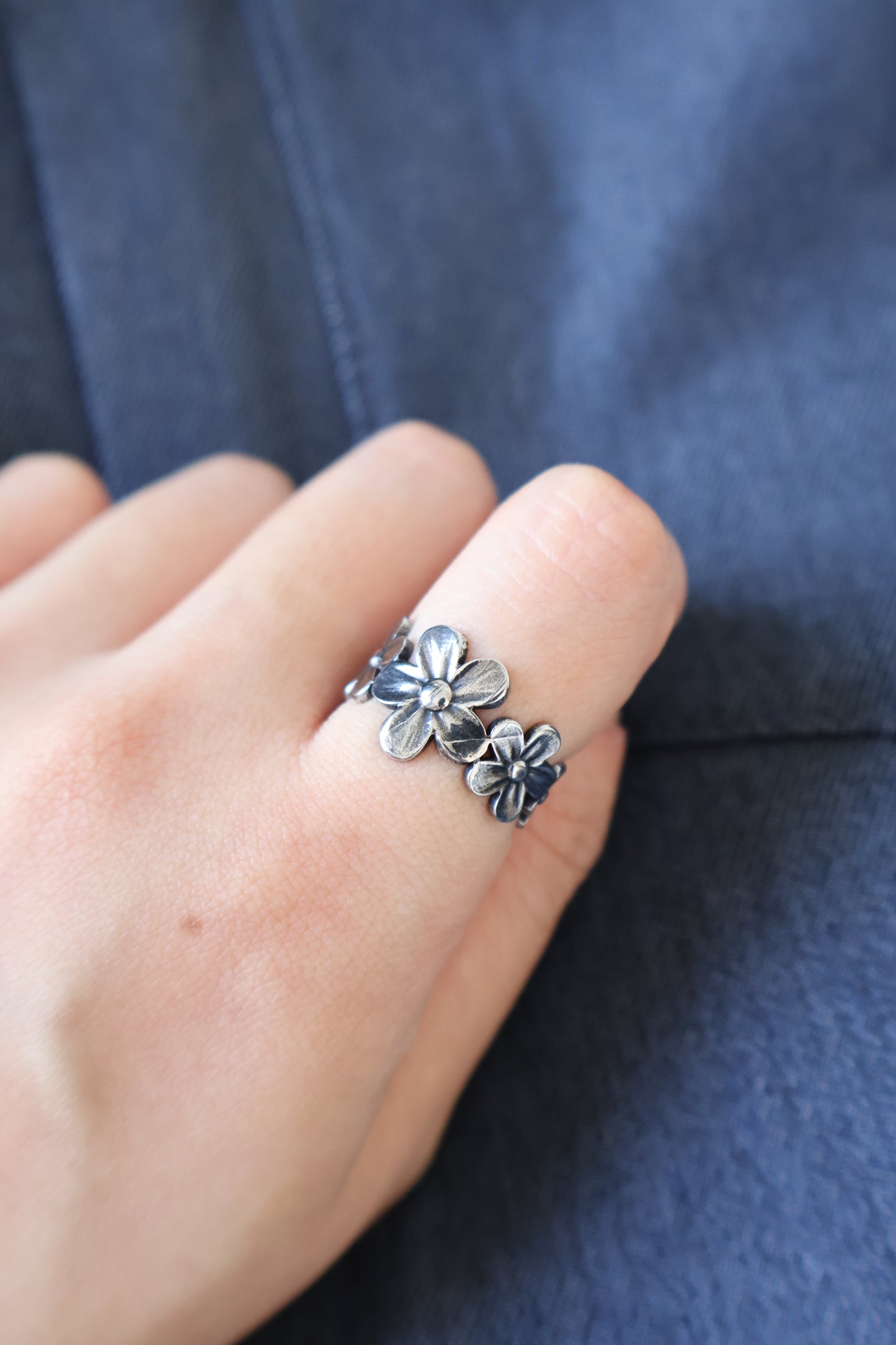 Vintage Flower Adjustable Ring