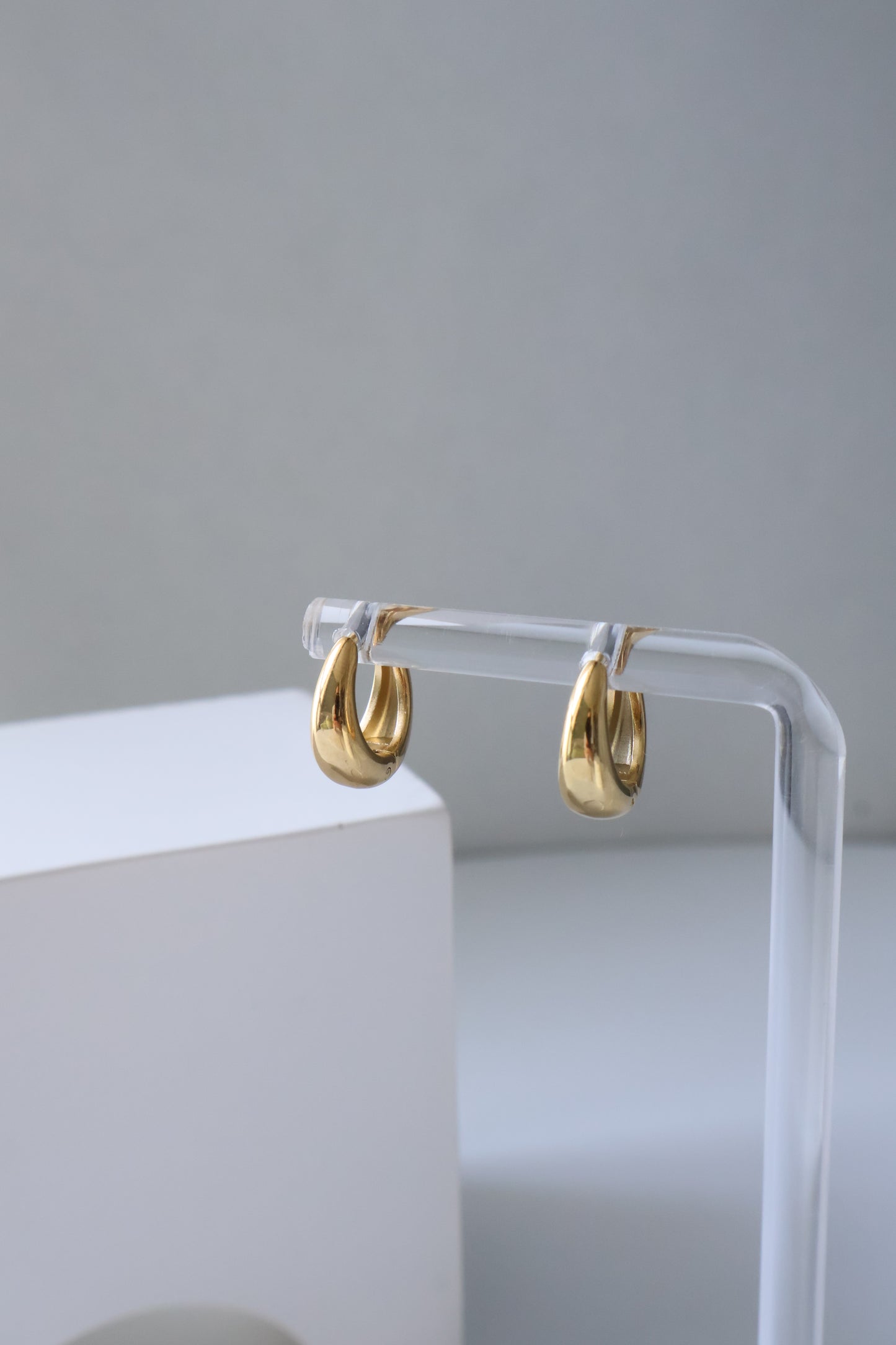 Golden Beans Huggie Earrings