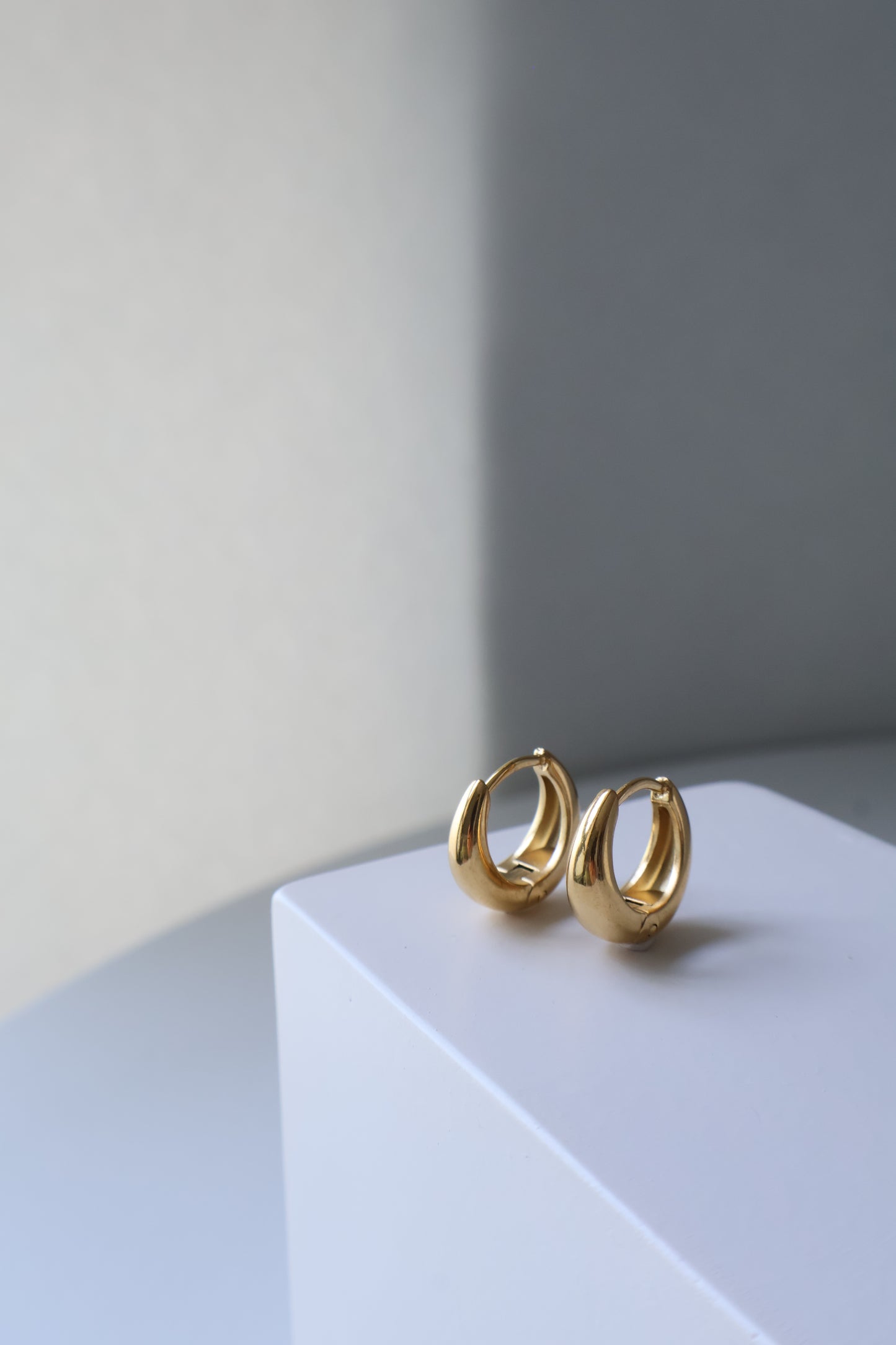 Golden Beans Huggie Earrings