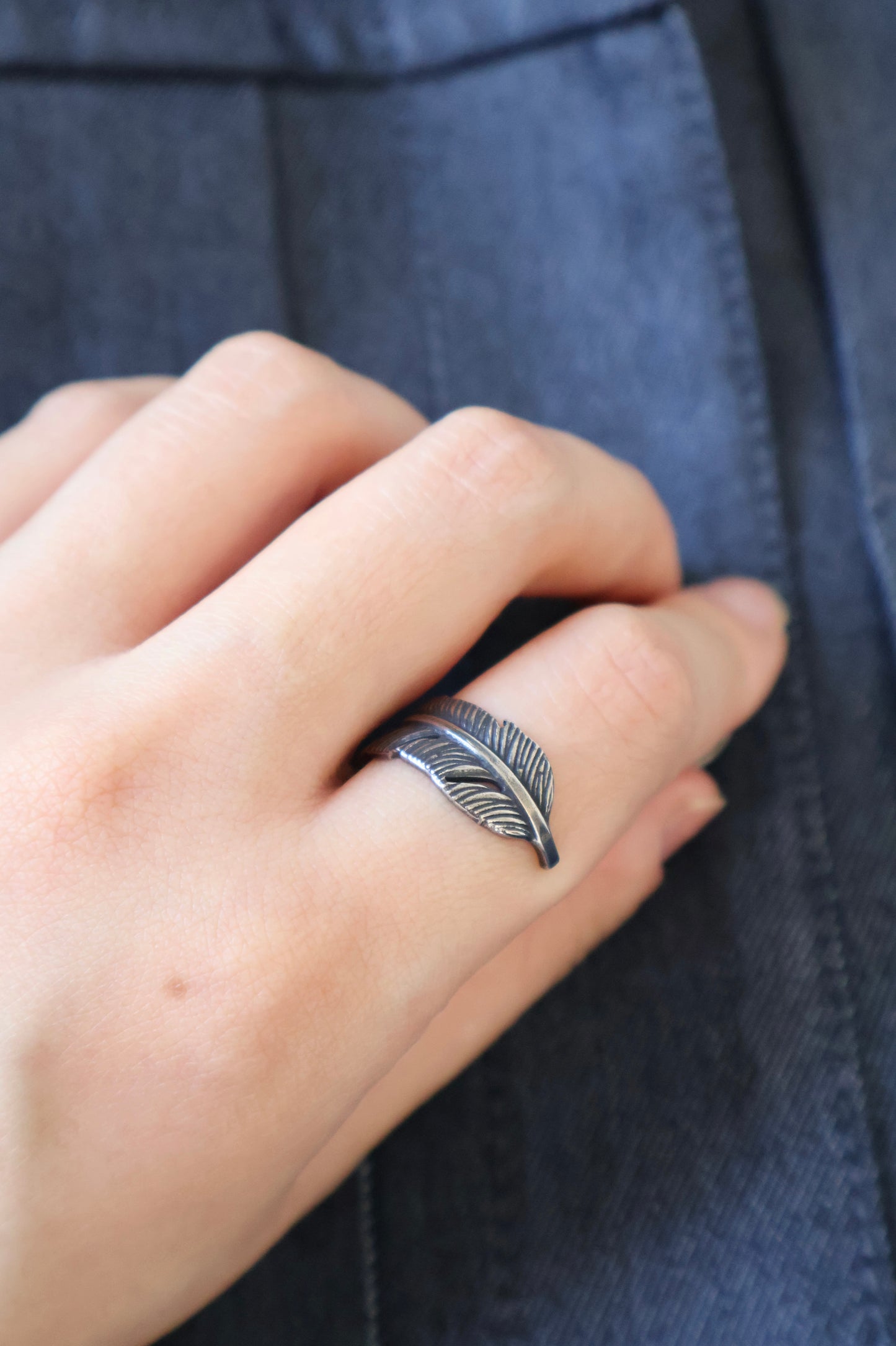 Vintage Plume Adjustable Ring